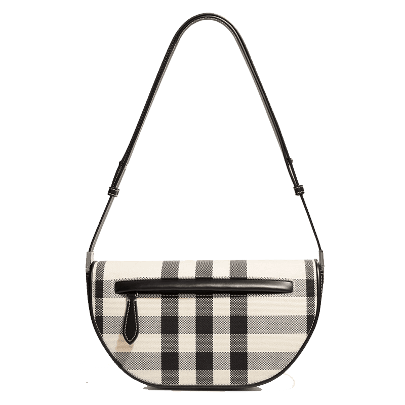 Burberry Olympia Check Canvas Shoulder Bag