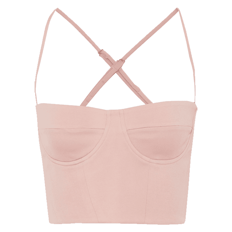 Cropped crepe bustier top