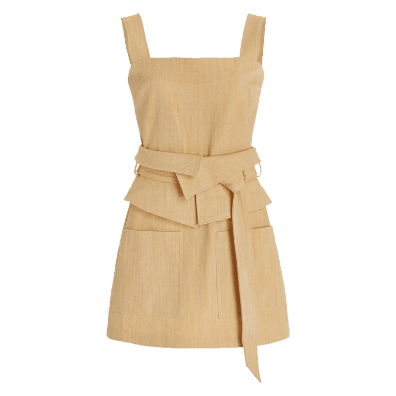 Eve Belted Cotton-Blend Mini Dress